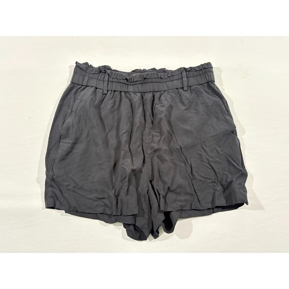 J.Crew Womens Black Viscose Pull On Paper Bag Waist Shorts Pockets Sz S - Picture 2 of 10